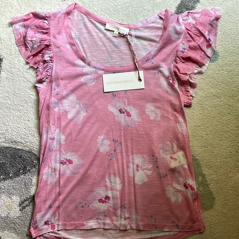 LoveShackFancy Silvine Top in Baby Pink Clouds​​ - Picture 3 of 7